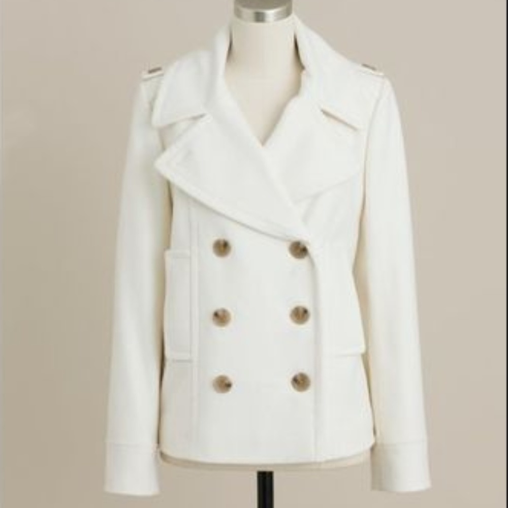 J.Crew Wool Harbor Peacoat in Ivory - size 4